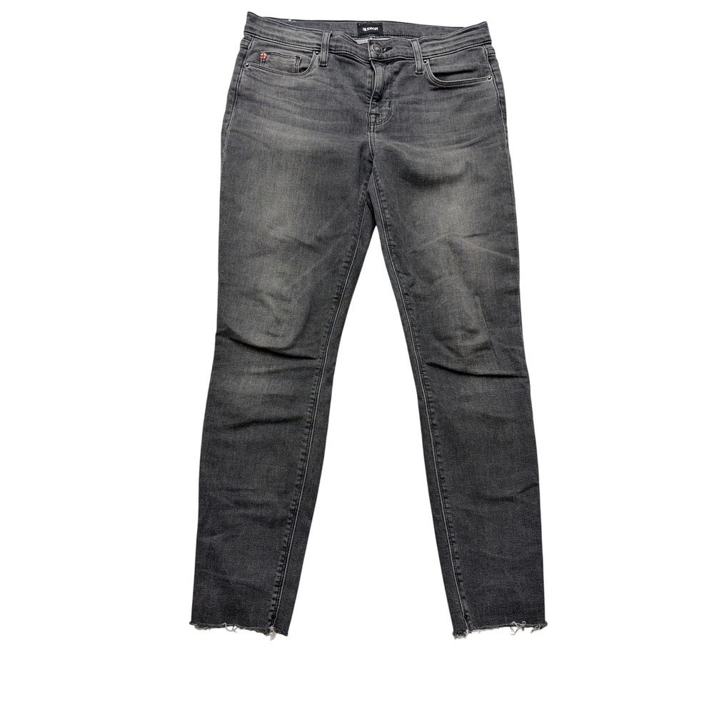 Hudson Krista Super Skinny Jeans Womens 28x26.5 Charcoal Wash Raw Hem Stretch